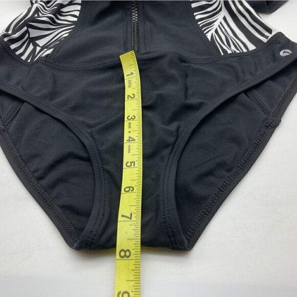 Next Malibu Surf One Piece Black/White Zebra Print Swimsuit Size S/M Like New - Picture 11 of 11